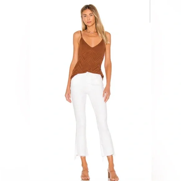 MOTHER The Insider Crop Step Fray in Fairest of them All White Jeans Denim 31 - Picture 3 of 16